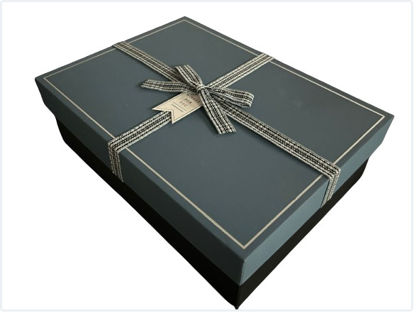 Intricately Patterned Rigid Paper Boxes With Bow Custom Set For Exquisite Gifts
