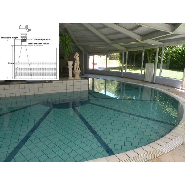 RS485 High Accuracy Fluid Level Meter Swimming Pool Ultrasonic Level Sensor