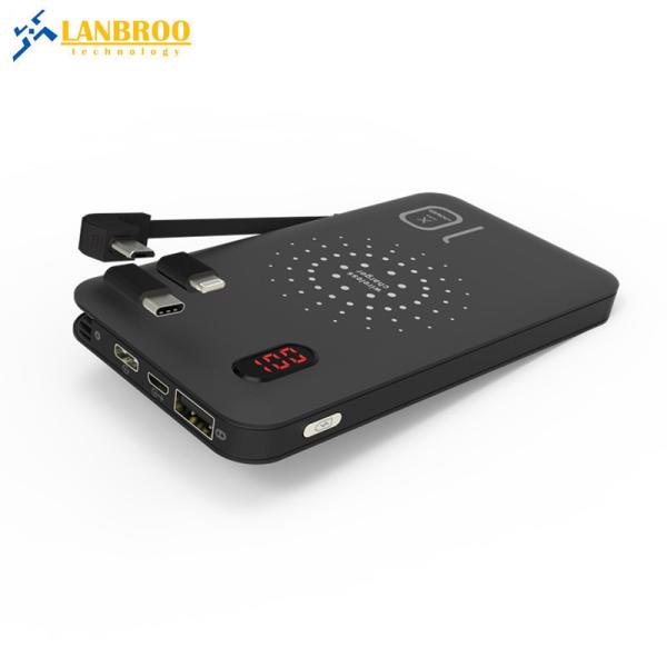 Type-C Wireless Power Bank With Built-in 3-IN-1 Cable 10000mAh LED Digital
