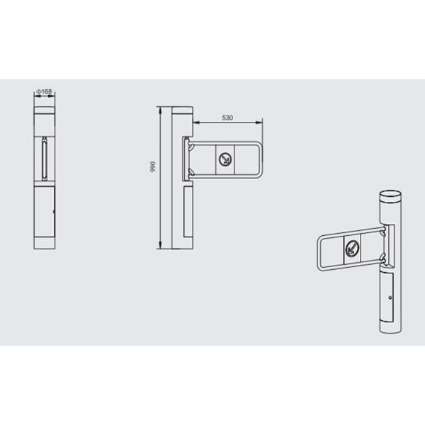 Brushless Motor Building Access Control Swing Barrier 30 Persons / Min DC 24V