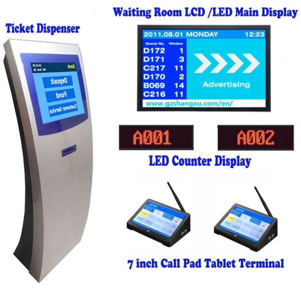 Quality 17 inch Automatic Banking Queue Management System with 7" Tablet Calling Pad Terminal,Queue Number Ticket Kiosk System for sale