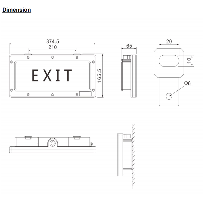 Customised Surface Pattern 3w 220VAC Explosion Proof Exit Light