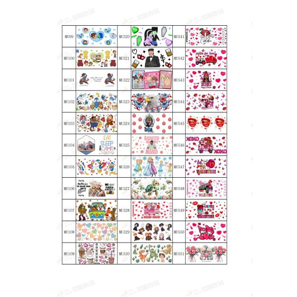 High Scratch Resistance DTF Wraps UV Transfer Stickers Removable Adhesive