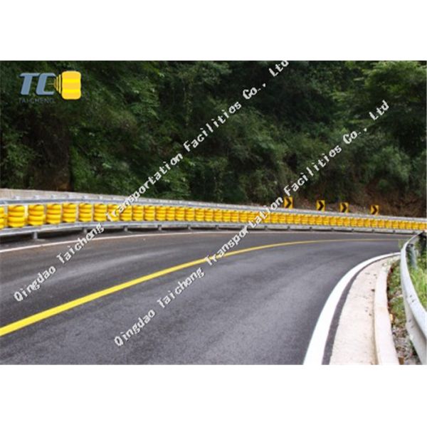 Anti Rust Roller Crash Barriers W Beam Guardrail For Bucket / Accident Car