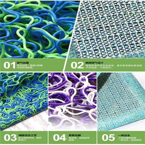 Rectangular Front Door Mats Green Apple Pattern Beautiful Decoration