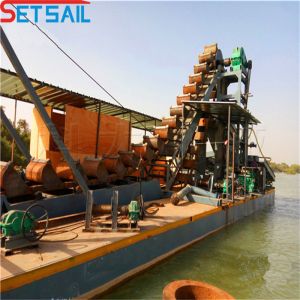 Steady Performance Chain Bucket Gold Dredger with Agitation Chute Precise Gold