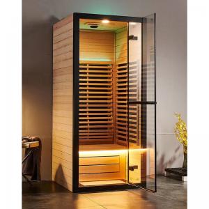 China Canadian Hemlock Spectrum 1 Person Dry Steam Infrared Sauna Room Home Spa Fitness on sale