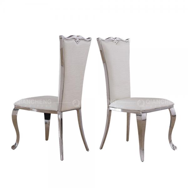 Restaurant ODM SS Dining Chairs With Upholstered Seat Cushion