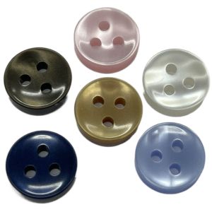 China Customized Color Plastic Shirt Buttons Imitation Pearl Effect 3 Hole 18L wholesale