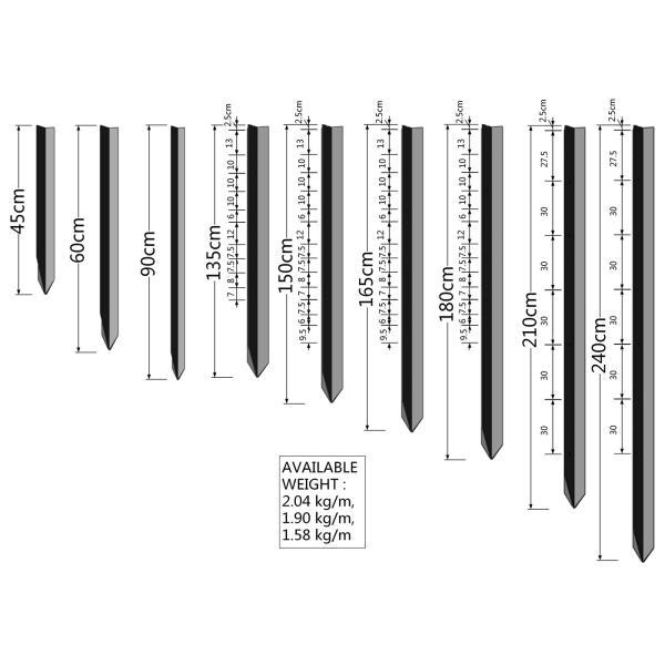 1.8M Star Pickets Galvanised Rural Y Steel Fence Post Farm Industrial