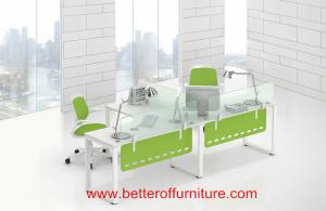 China Module design Two Person glass divider office workstation desk set T type wholesale