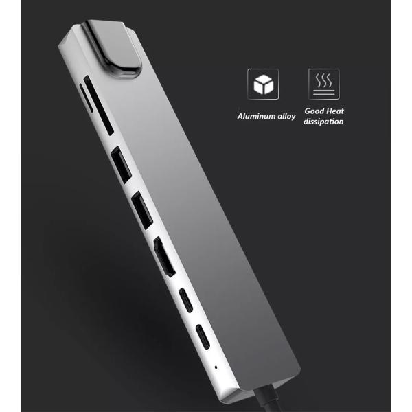 8in1 Multiple Hdmi Docking Station RJ45 3.0 Usb C Laptop Hub