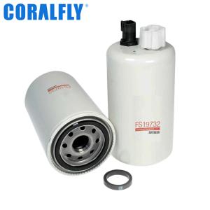 FS19732 CORALFLY Cummins Engines Fuel Water Separator Filter Spin - On With Drain Sensor Port And Reusable Sensor