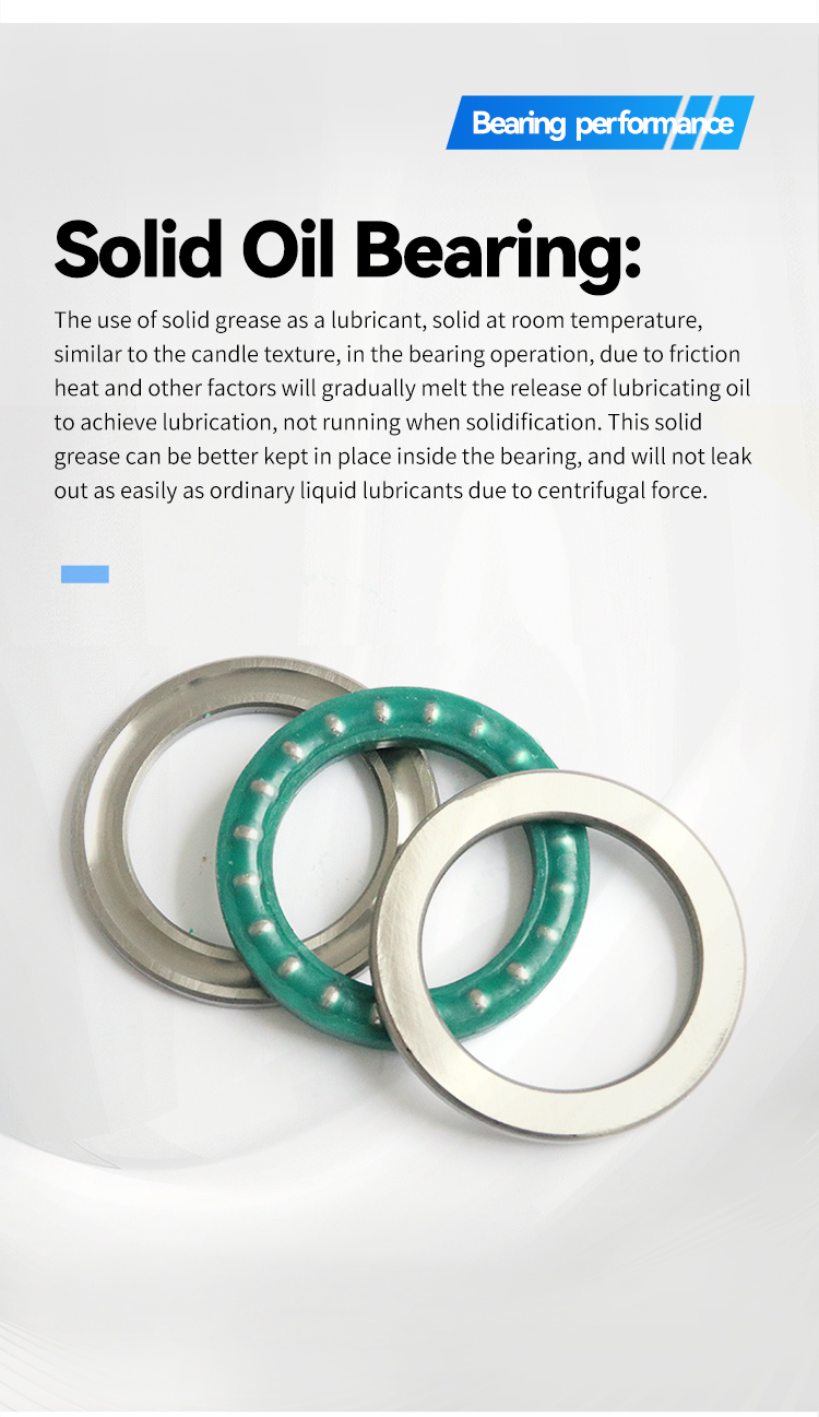Thrust Ball Solid Oil Bearings High Load Capacity Maintenance-Free for Standard and Custom Sizes