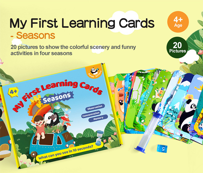 Four Seasons Brain Train Smart Games Educational Flash Cards Observation Skill Growth