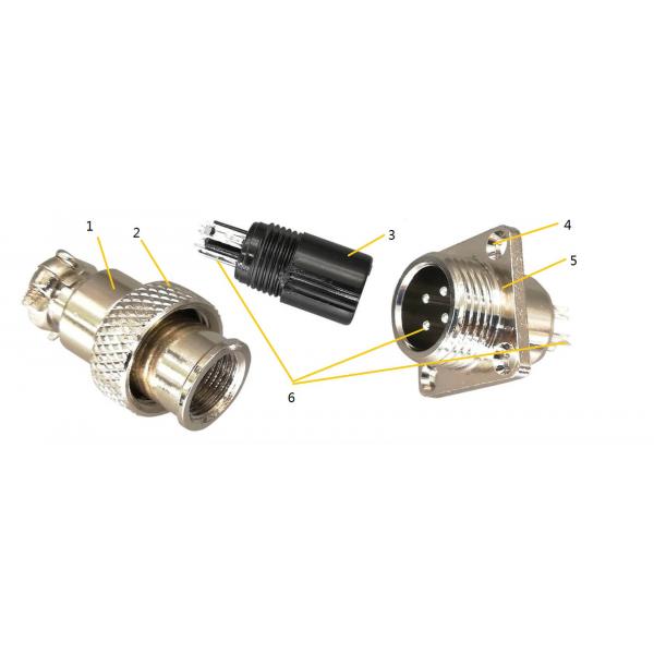 5 6 7 Pin M12 Circular Connector With Square Flange Male And Female Sets