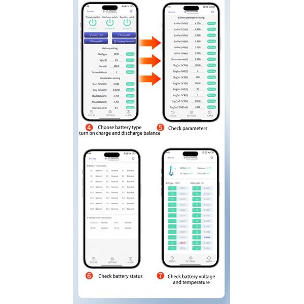 Enerkey Smart BMS 16S-24S 200A with 1A-8A Active Balancing CAN RS485 for Lifepo4/Li-ion/LTO/SIB RV Energy Storage