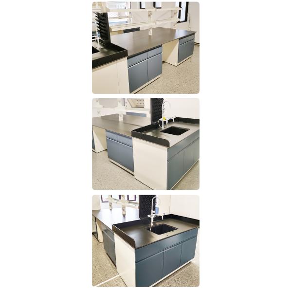 Steel Lab Island Bench Anti Corrosion Metal Laboratory Furniture ISO Standard