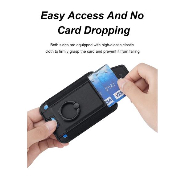 Embossed Logo Magsafe Phone Wallet Stand With PU Leather Material