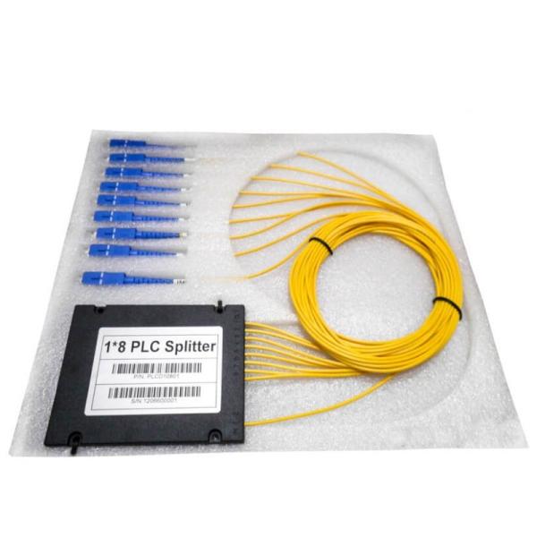 2.0mm G657A Fiber Optical Splitter 1x8 , ABS BOX PLC Splitter With SCUPC Connectors