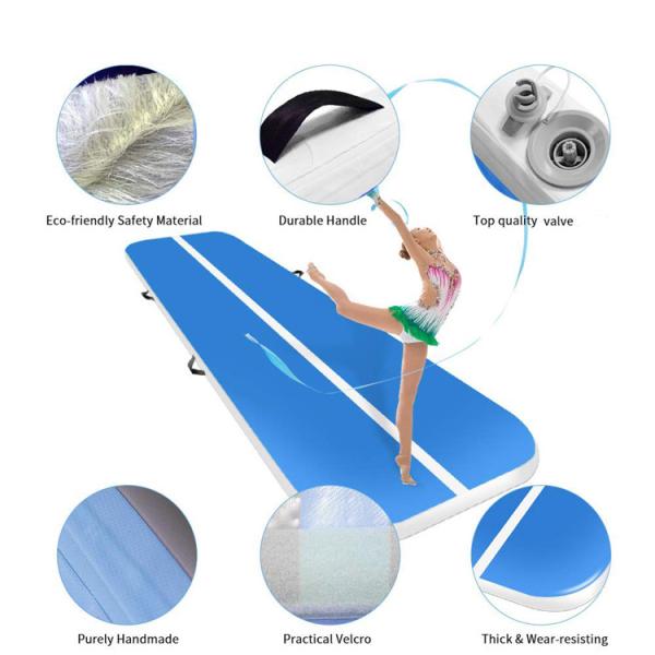 Gymnastics Air Track Tumbling Mat Inflatable 0.2m Thickness With Carry Bag