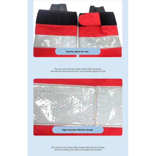 Ergonomic Design Rescue Dry Suit Durable With Reflective Tape