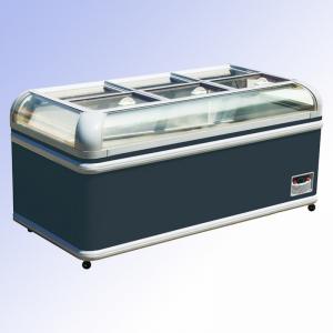 China Glass Top Chest Deep Supermarket Island Freezer With Combination Design on sale