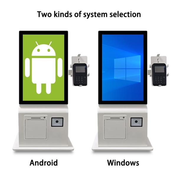 15.6 inch Countertop Printer QR Code Scanner Self Service Ordering Machine with POS