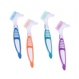 China Double Sided Denture Cleaning Brush Toothbrush Plastic Material CE Certified wholesale