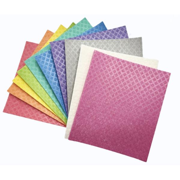 Dry Wet Use Wipe Sponge Dish Cloth Cellulose Material Chemical Resistance For Kitchen