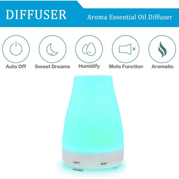 100ml Auto Off Color Changing Plastic Aroma Diffuser