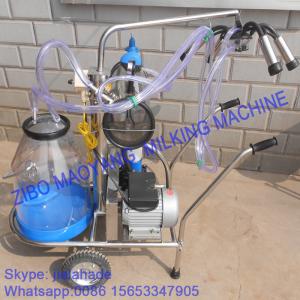 China Vacuum Pump Typed Single Bucket Mobile Milking Machine, hot sale portable milking machine for small farms wholesale