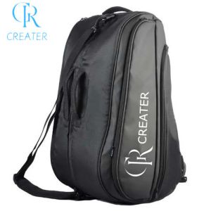Polyester Pickleball Racket Bag Big Capacity Black With Shoes Wareh Ouse