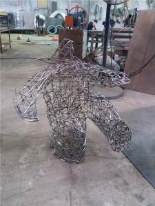 China Custom Abstract Wire Sculpture , Movement Metal Art Sculpture Interior Decoration Gifts wholesale
