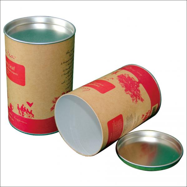 Quality Paper  Composite Cans with Flat Metal Lid For Jeans , T - shirt , custom paper tubes for sale