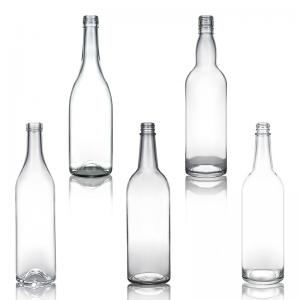 China 750ml Clear Long Neck Glass Bottle for Whisky Champagne Brandy and Liquor Industrial Beverage on sale