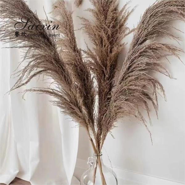 Wholesale Large fluffy Pampas grass bouquet Artificial flowers for wedding decoration