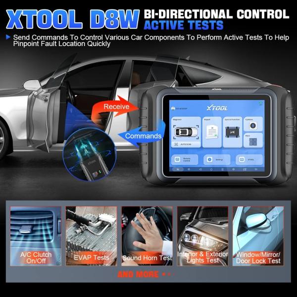 2025 XTOOL D8W WIFI OBD2 Scanner Car Diagnostic Tool With ECU Coding Active Test Key Programming 38 Resets CAN FD DOIP Topology