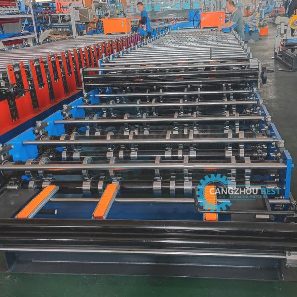 Color Steel 4Kw Roofing Sheet Roll Forming Machine Double Layer Tr4 R101 Steel Profiles