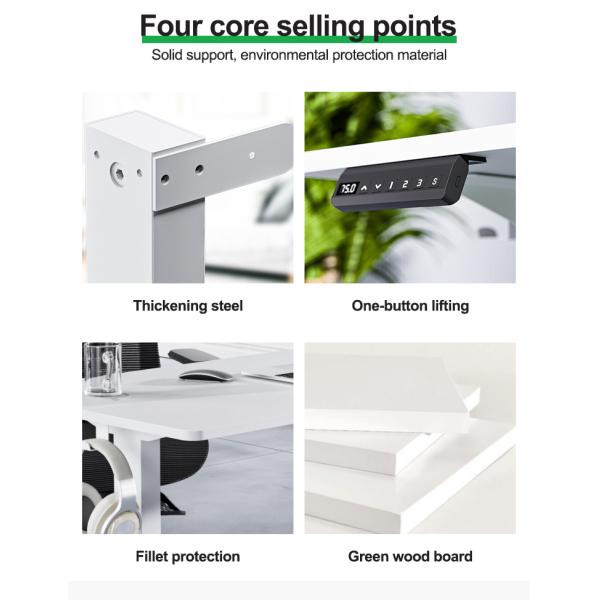 Home Office Electronic Dual Motor Sit Stand Desk with Metal Frame and Height Control