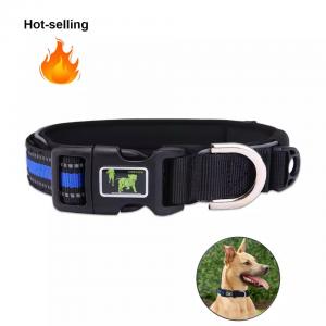 China Glowing In Dark Designer Dog Leashes and Collars Thick Reflective Luxury Personalize Dog Collar For Dogs Private Lable on sale