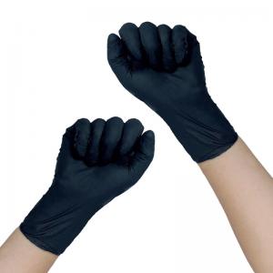 China Anticorrosion 5 Mil Black Nitrile Gloves / Hospital Xl Sterile Gloves wholesale