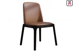 China Armless Wood Black Leather Kitchen Chairs , Elegant Light Wood Dining Room Chairs wholesale
