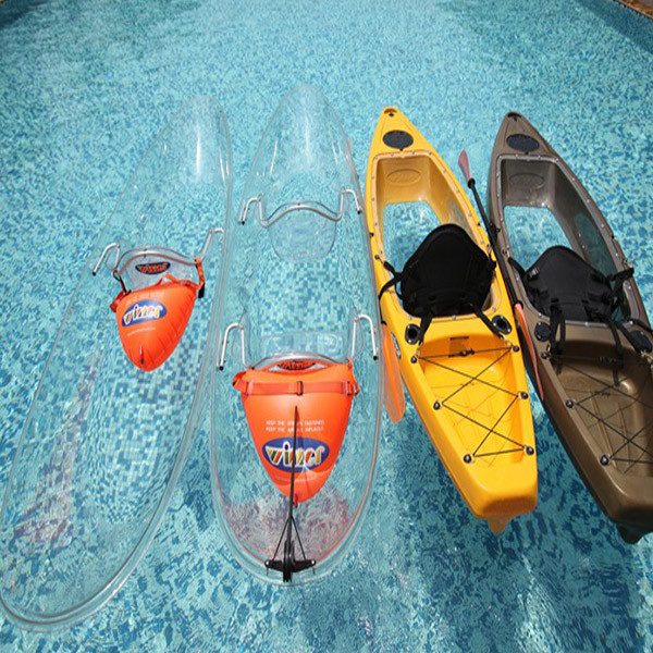 Plastic Hull Material transparent kayak, PC clear boat ,polycarbonate transparent canoe