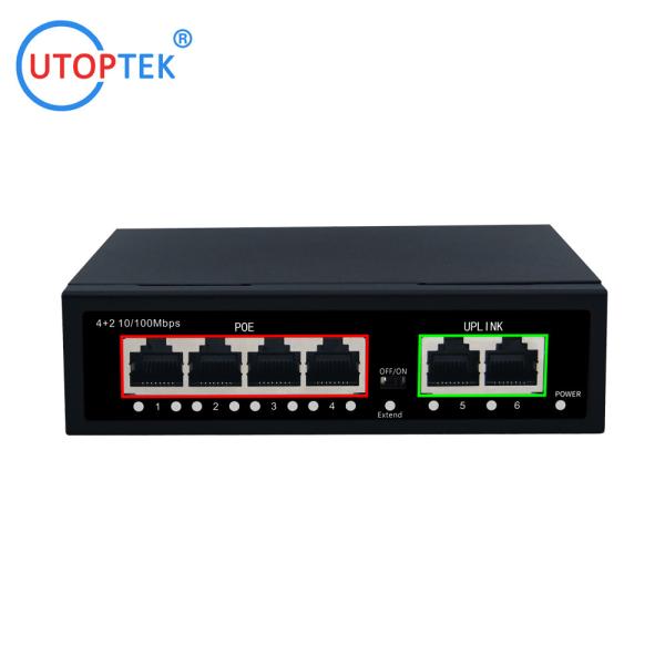 4x10/100M POE+2xUP-link IEEE802.3af/at POE Etherent switch for CCTV IP Camera Network switch