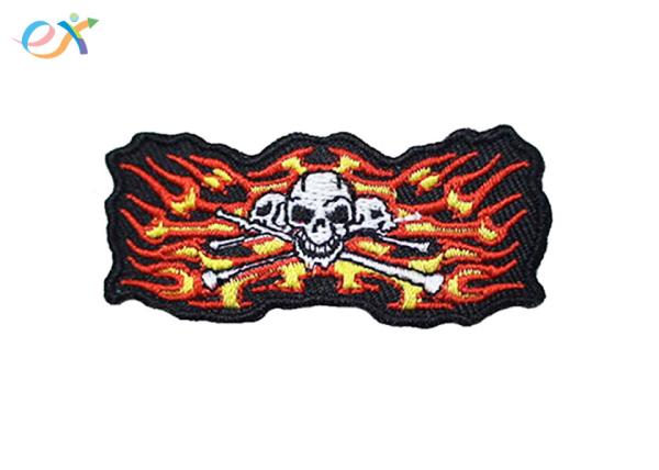 Quality Punisher Skull Irregular Custom Motorcycle Patches With Merrow Edge for sale