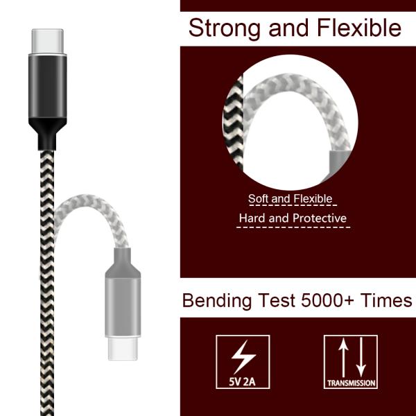 Phone USB Type C Cable High Power Output 1ft 2ft 3ft Length Available