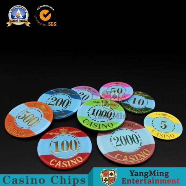 Quality Crown Pattern Bronzing Casino Style Poker Chips Super - Touch Texture Wear Resistance for sale