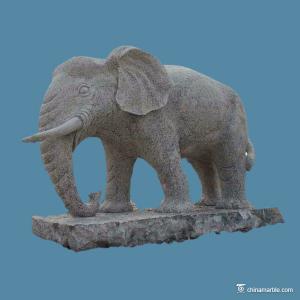 China Outdoor Granite Stone Animal Sculptures Elephant For Landscape Garden Decoration wholesale
