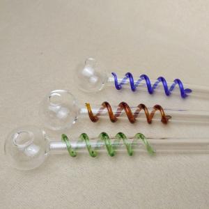 China Hand Blown Glass Smoking Tubes Clear Glass Oil Nail Pipes Long Using Life on sale
